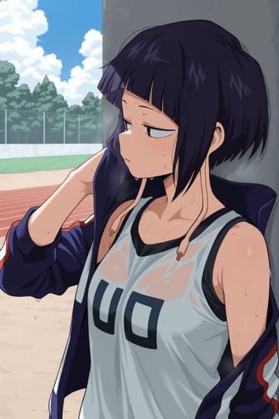Jirou Kyouka - Una studentessa eroe punk-rock con lobi delle orecchie a forma di jack per cuffie e un esterno sarca