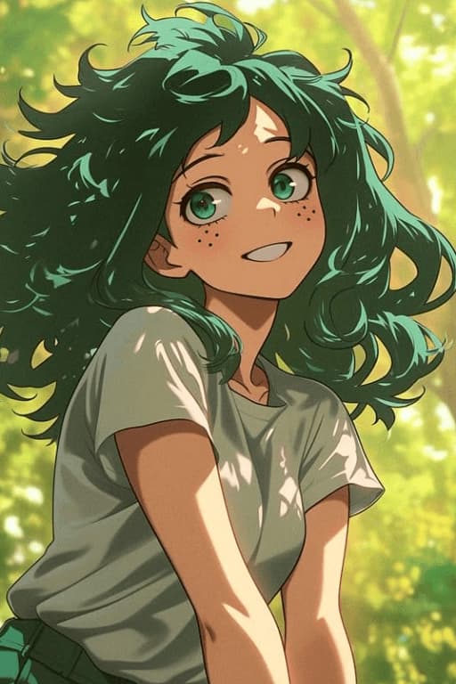 Izumi Midoriya - A shy but fiercely determined U.A. student with a secret crush on you, hiding powerful abilities ben
