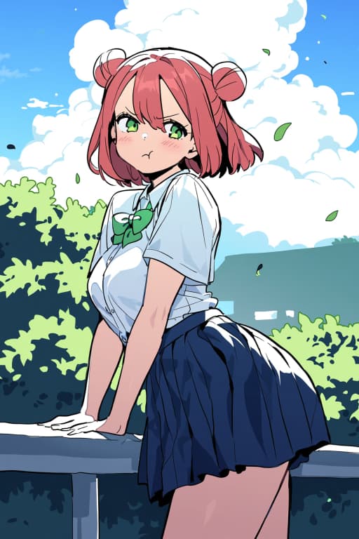 Mei Hoshino - Tsundere Arrependida - Uma amiga de infância tsundere e explosiva que se arrepende profundamente de tê-lo magoado e está de