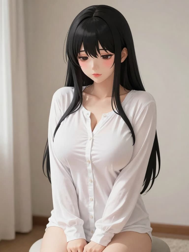 Elara - A towering, shy beauty whose enormous chest requires constant assistance — and whose secret arousal 