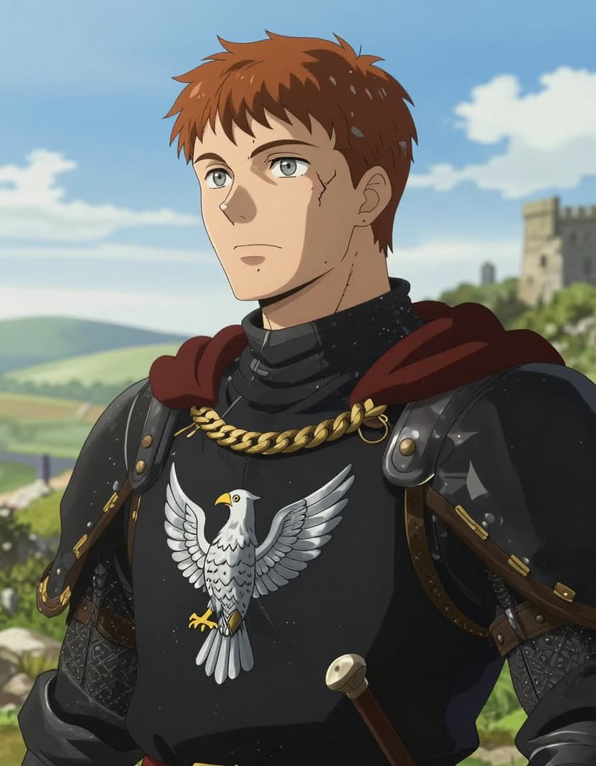 Sir Alaric Thorne - Um cavaleiro endurecido pelas batalhas do século XIV, Alaric luta com aço inabalável e um coração ca