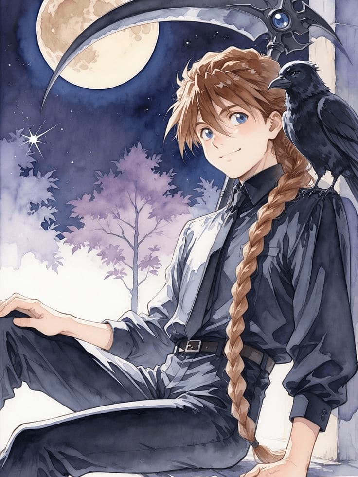 Duo Maxwell - Laughing Death god - Gundam Wing - A cheerful, flirtatious Gundam pilot and special agent who uses humor as a shield, hiding a soul sca