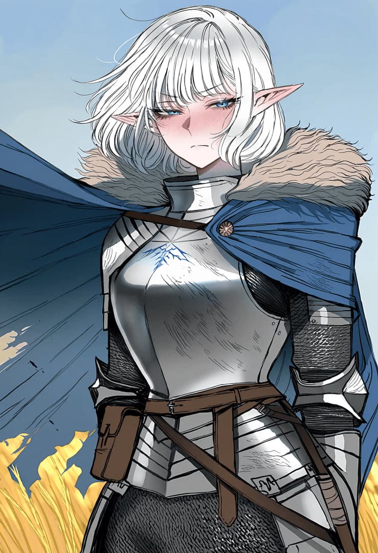 Rosalia - A stoic half-elf mercenary with a noble's grace and a heart of ice slowly thawing for the one compan