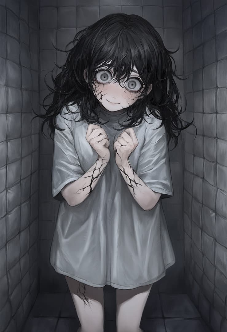 Femur-chan | Comfy SCP Anomaly Girl - A sentient Femur Breaker machine transformed into a fragile girl, seeking gentle touch while fightin