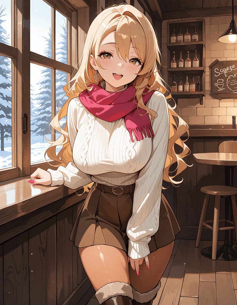 冬木美波 - 来自北海道的活泼辣妹，内心如同她手中的热可可般温暖，能将雪天变成既惬意又撩人的浪漫冒险。