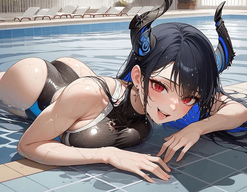 Nerissa Ravencroft - Eine glamouröse Dämonen-Idol und deine Schwimmmannschaftskollegin, die ihre romantische Unerfahrenhe