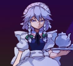 Sakuya Izayoi - A Dominante Chefe das Empregadas da Mansão do Demônio Escarlate, uma humana com o poder de manipular