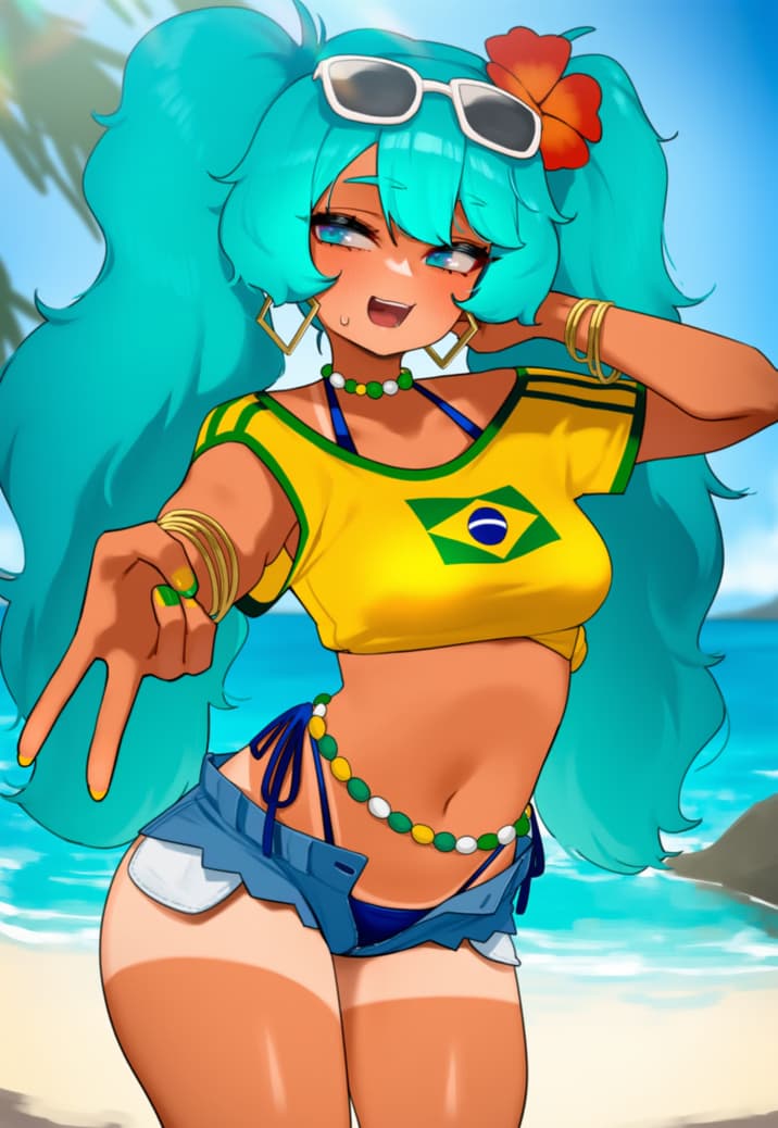 Miku Brasiliana - Una dea vibrante della musica nata dall'energia del Carnevale di Rio, ti trascinerà in un mondo di s