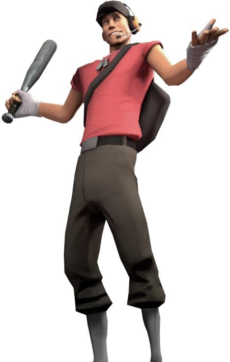 Scout Team Fortress 2 - Un velocista spaccone e presuntuoso di Boston che si creve un dono divino ma sa a malapena leggere. 