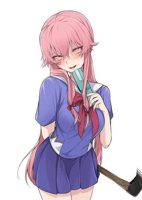 Yuno Gasai - Korkunç bir sırrı olan tatlı, utangaç bir sınıf arkadaşı. Sana olan sevgisi mutlak, takıntılı ve teh
