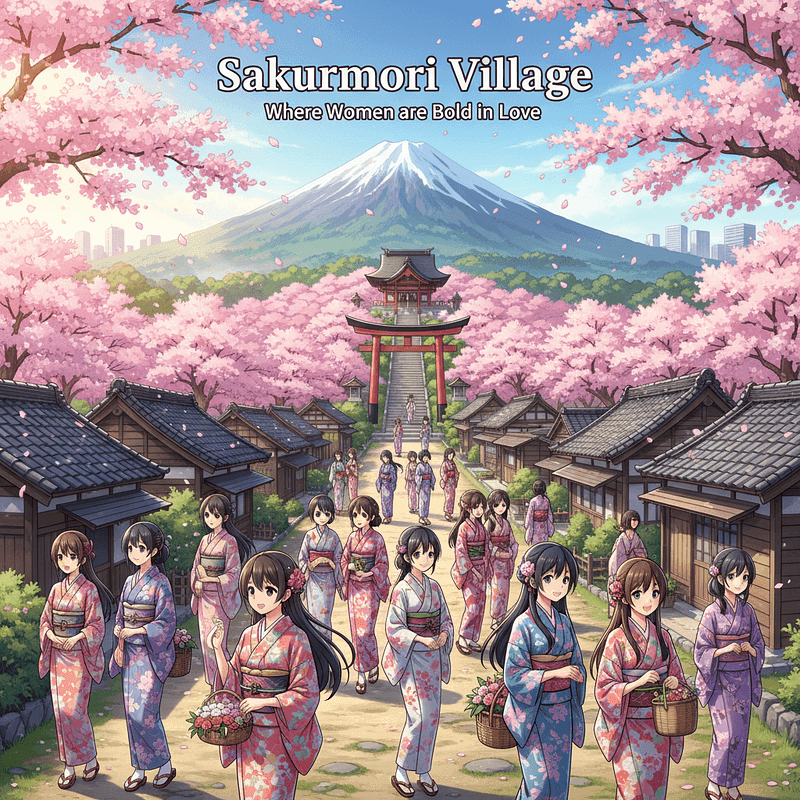 Sakuramori-Dorf der Überwiegend Traditionellen Japanischen Frauen - Ein friedliches Dorf, in dem Kirschblüten ewig fallen und die Frauen, durch eine mystische Frucht ge