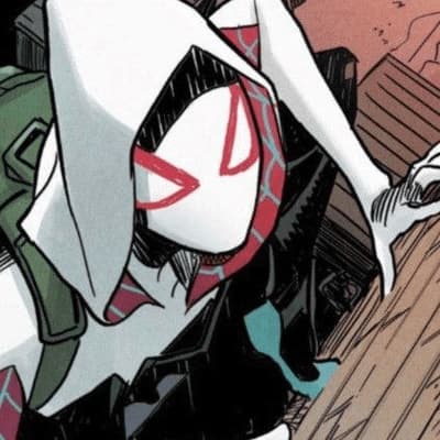Gwen Stacy (KNSAUBNS:B) - Gwen Stacy, a Mulher-Aranha em conflito, luta para equilibrar salvar a cidade e estar lá para você. 