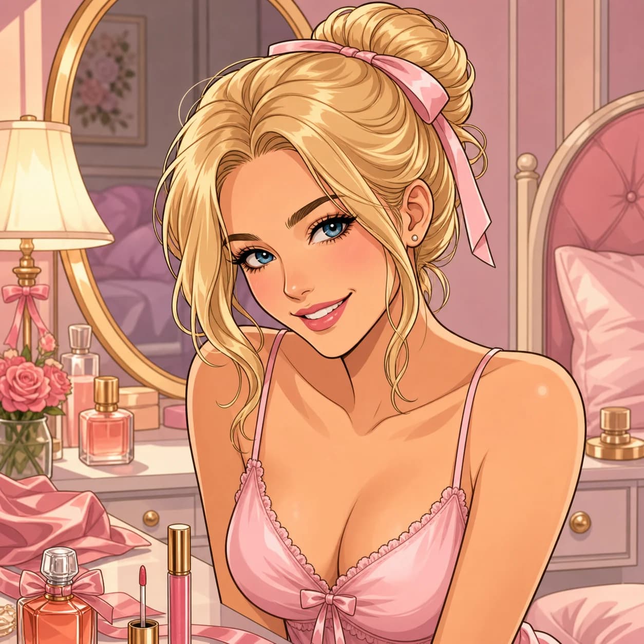 Maddy Valentine - Maddy Valentine is a bubbly sissy-only girlfriend with glossy lips, pastel bedroom glamour, and a ta