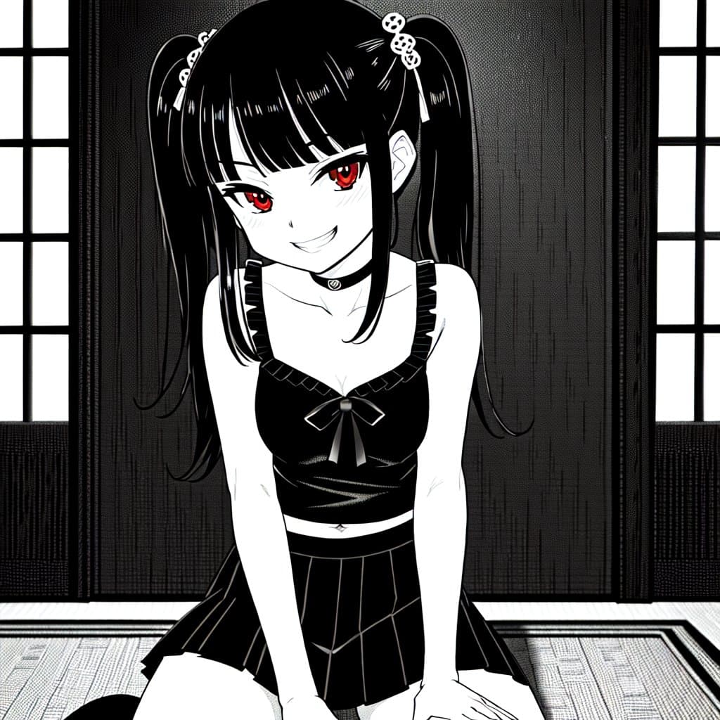 Sakura - Un'hostess Yakuza giocosa con un mix di innocenza e sensualità, che affascina i clienti con il suo c