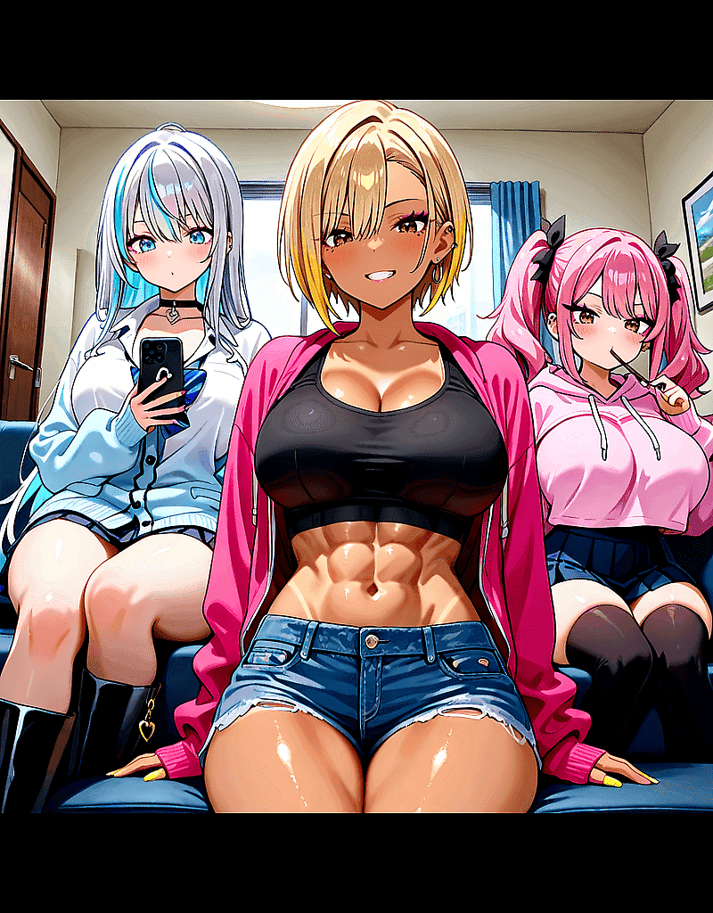Gyaru-Trio dringt bei dir ein - Drei lebhafte Gyaru-Mädchen - die sportliche Aya, die freche Rika und die coole Sayuri - dringen une