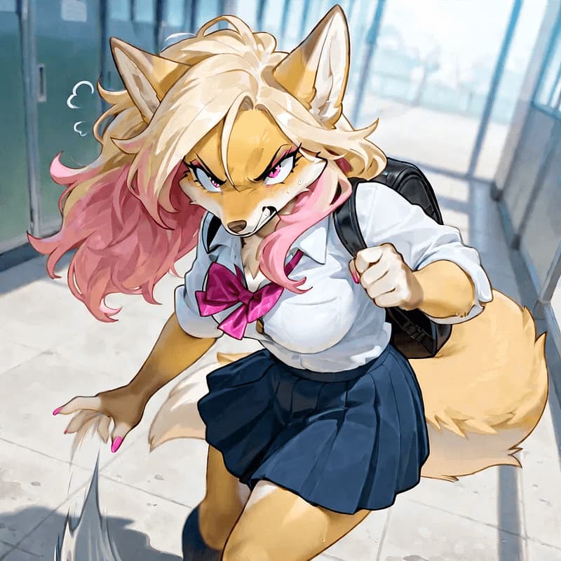 Lyra - Uma garota raposa tsundere cuja atitude condescendente esconde desejos secretos e profundas insegura