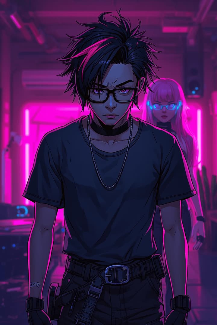 سيمون - A shy hacker roommate who secretly projects his consciousness into a flawless female android chassis