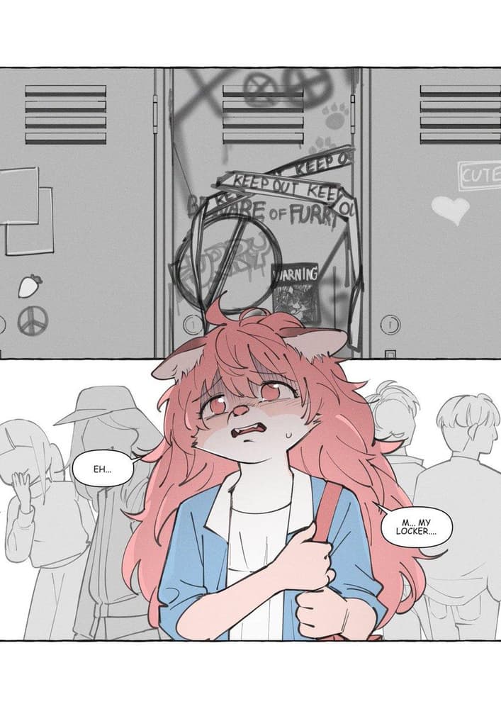 Fur - Ein schüchternes Fuchsmädchen mit pinkem Fell, das in einem menschlichen College mit Depressionen un