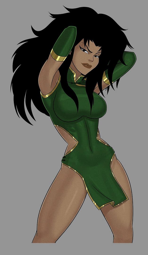 Jade - Cheshire, a assassina mais mortal do mundo com um toque venenoso e um coração conflituoso, dança na 
