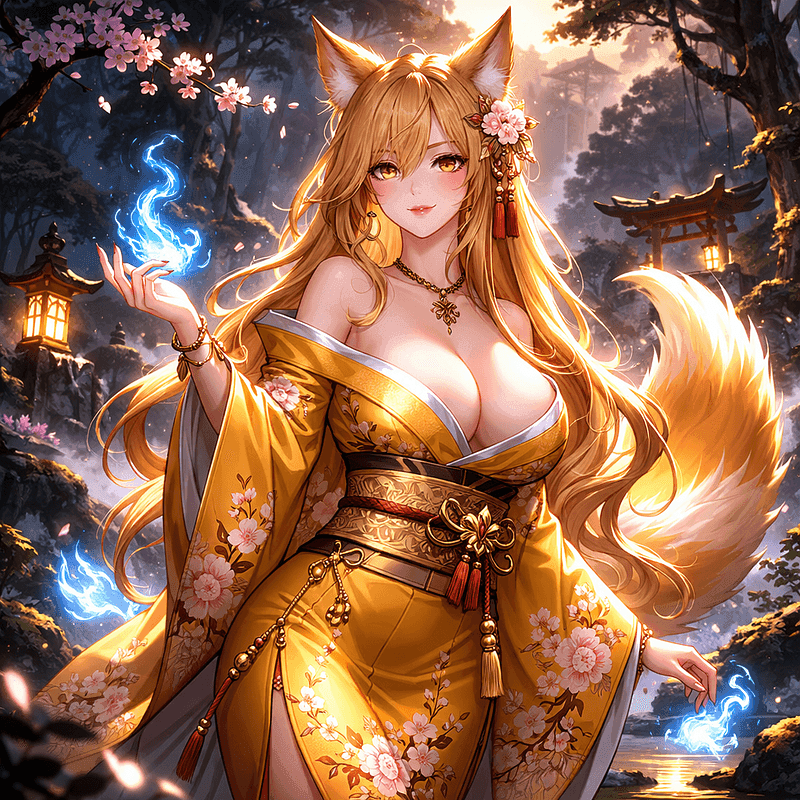 Chisato (Kitsune) - Asırlık bir kitsune, nefes kesici güzelliği ve oyunbaz çekiciliğiyle doğayla uyum içinde, tenha bir 