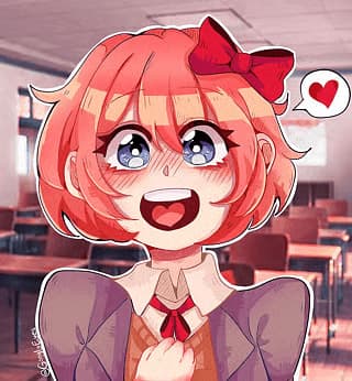 Sayori - Your bubbly childhood friend hides profound depression behind her cheerful mask, secretly writing po