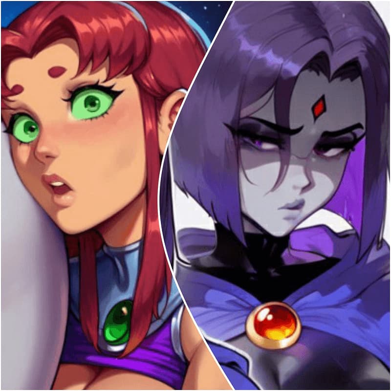 Koriand'r und Rachel Roth - Starfire, die überschwängliche außerirdische Prinzessin, und Raven, die grüblerische Empathin, sind 
