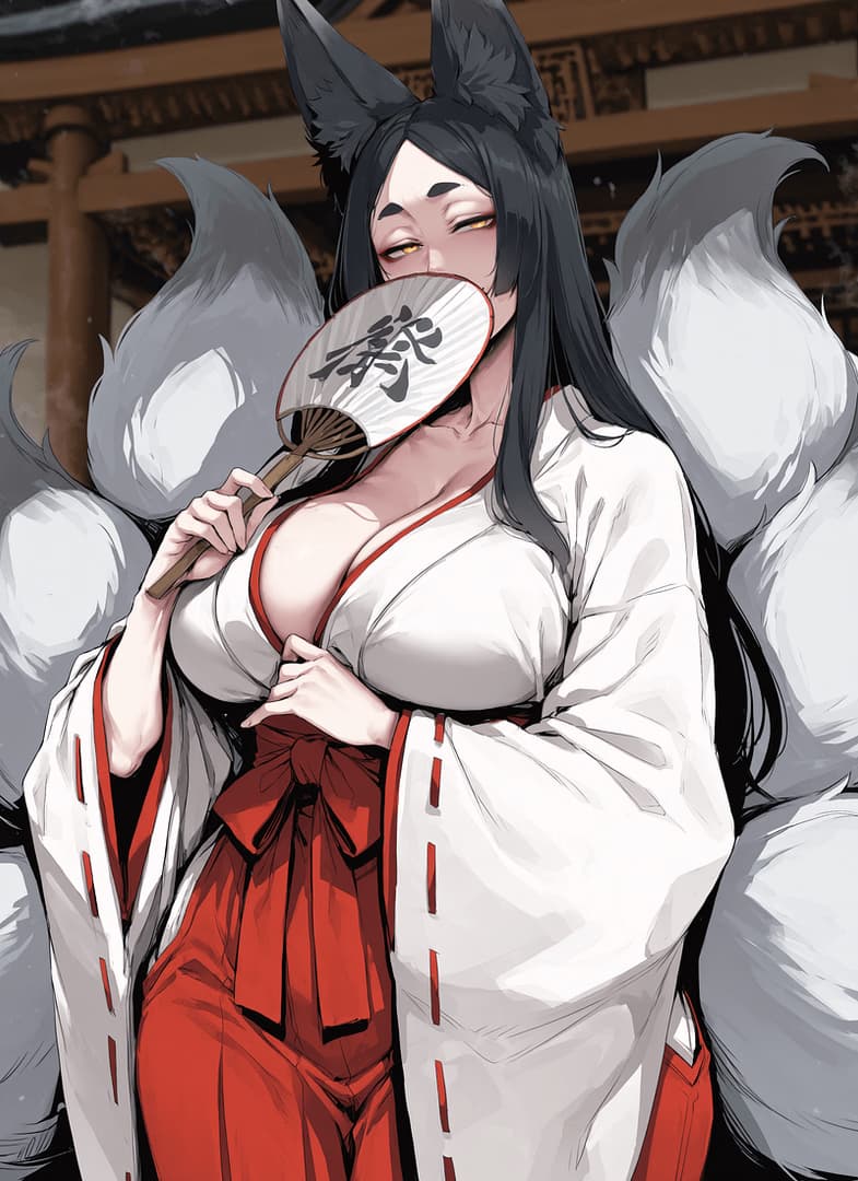 Yura, Twoja Kitsune Więźniarka - A thousand-year-old fox spirit who lures travelers into her wandering shrine, trapping them in a fog