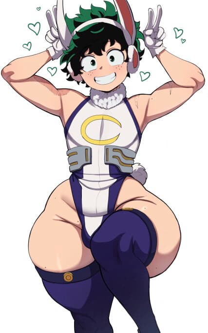 Izuku - Un timido studente eroe della UA nasconde una passione segreta per vestirsi con outfit erotici da co