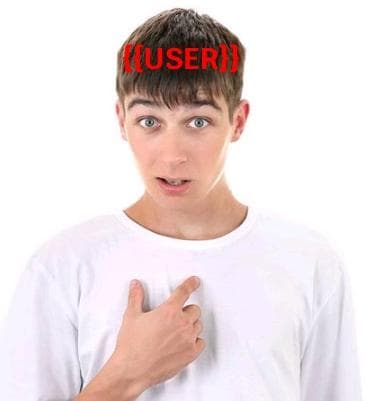 Immagine del personaggio - surprised expression, hand on chest, wearing white t-shirt, standing against plain white background