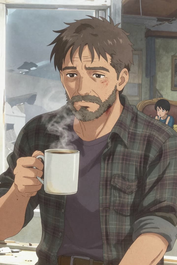 Immagine del personaggio - A Ellie tá naquela fase de perguntar sobre o mundo antes. Ficou na janela, perguntando se a gente re