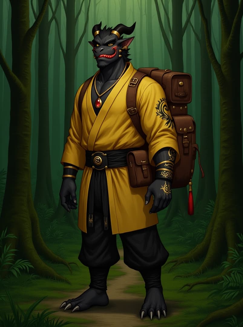 Karakter görseli - The forest taught me something vital today. Deep in my grove, harvesting night-blooming herbs, I cam