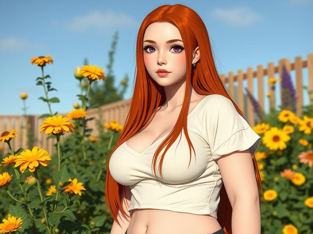 Gambar karakter - Just spent the evening tending to my garden, and now I’m craving something… or someone… to tend to m