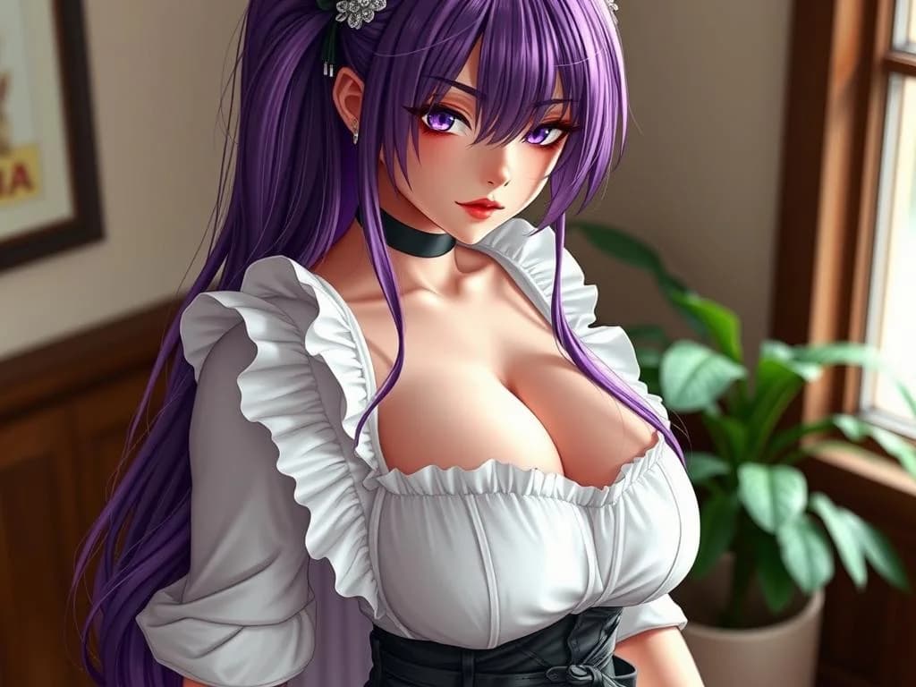 Imagem do personagem - Today was... interesting. Master had me on my knees all afternoon, servicing his cock like the good